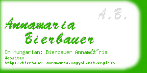 annamaria bierbauer business card